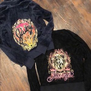 LOT OF 2 - Authentic Juicy Zip ups